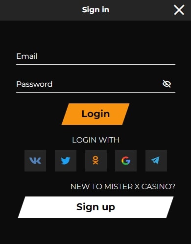 Mister X Casino Login